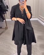 Lola | V-Neck Long Sleeve Artistic Dress