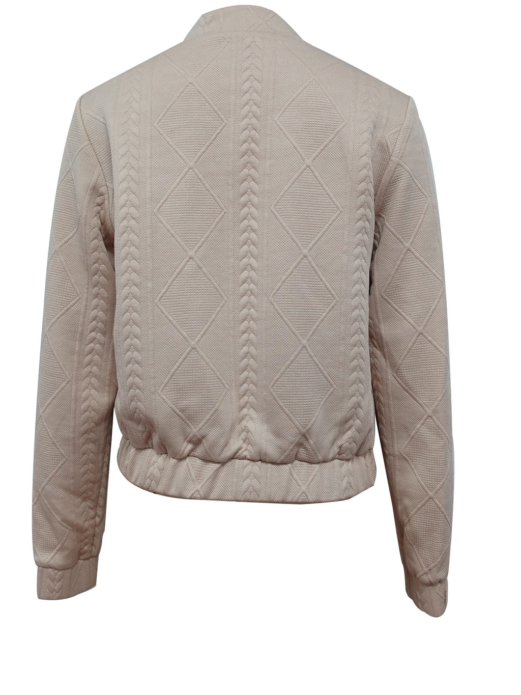 Lotte | Plain Textured Casual Bomber Jacket