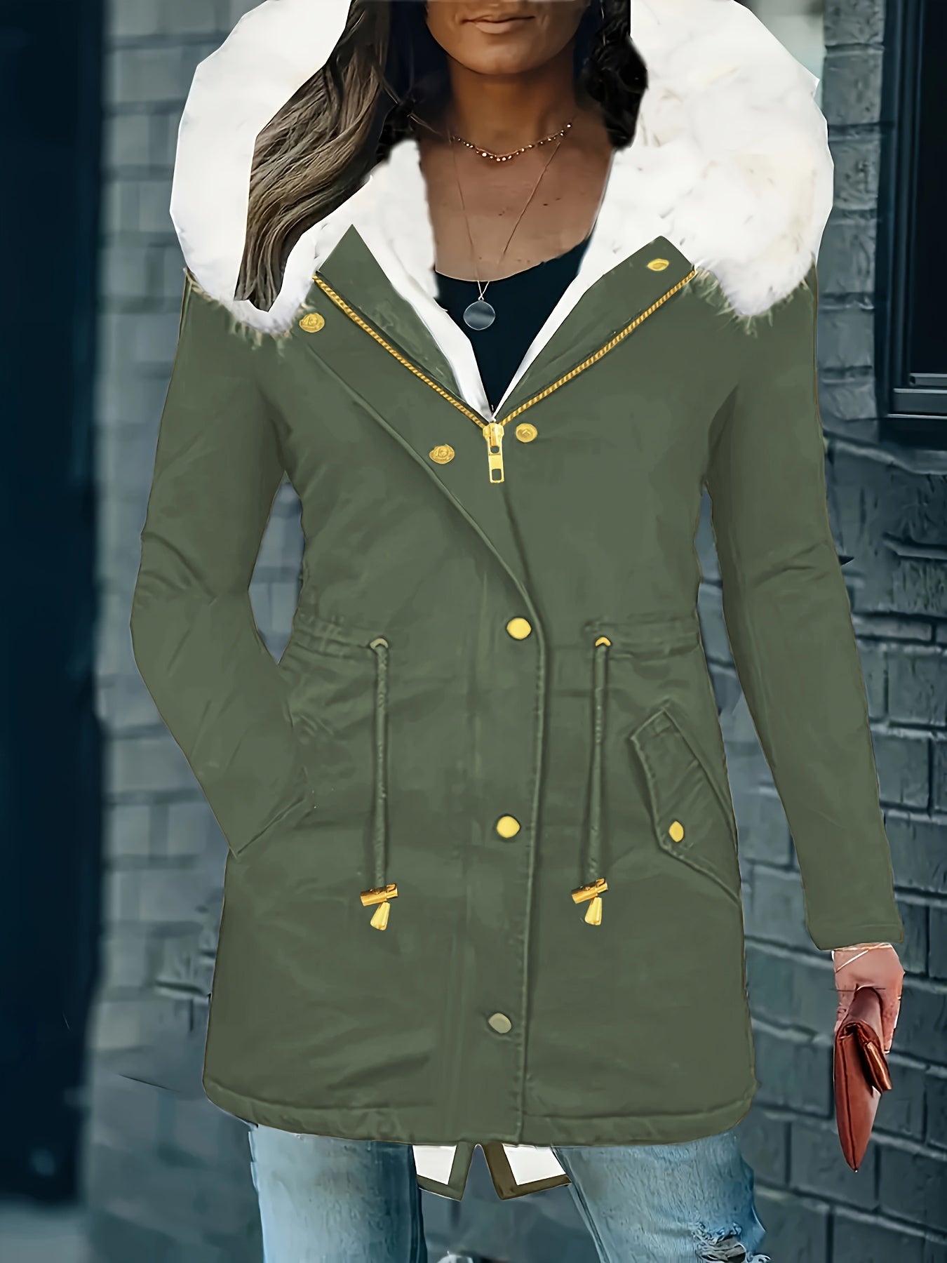 Lotte | Hooded Casual Jacket with Faux Fur Trim