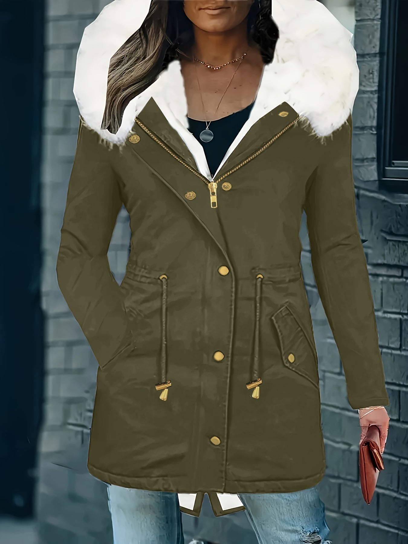 Lotte | Hooded Casual Jacket with Faux Fur Trim