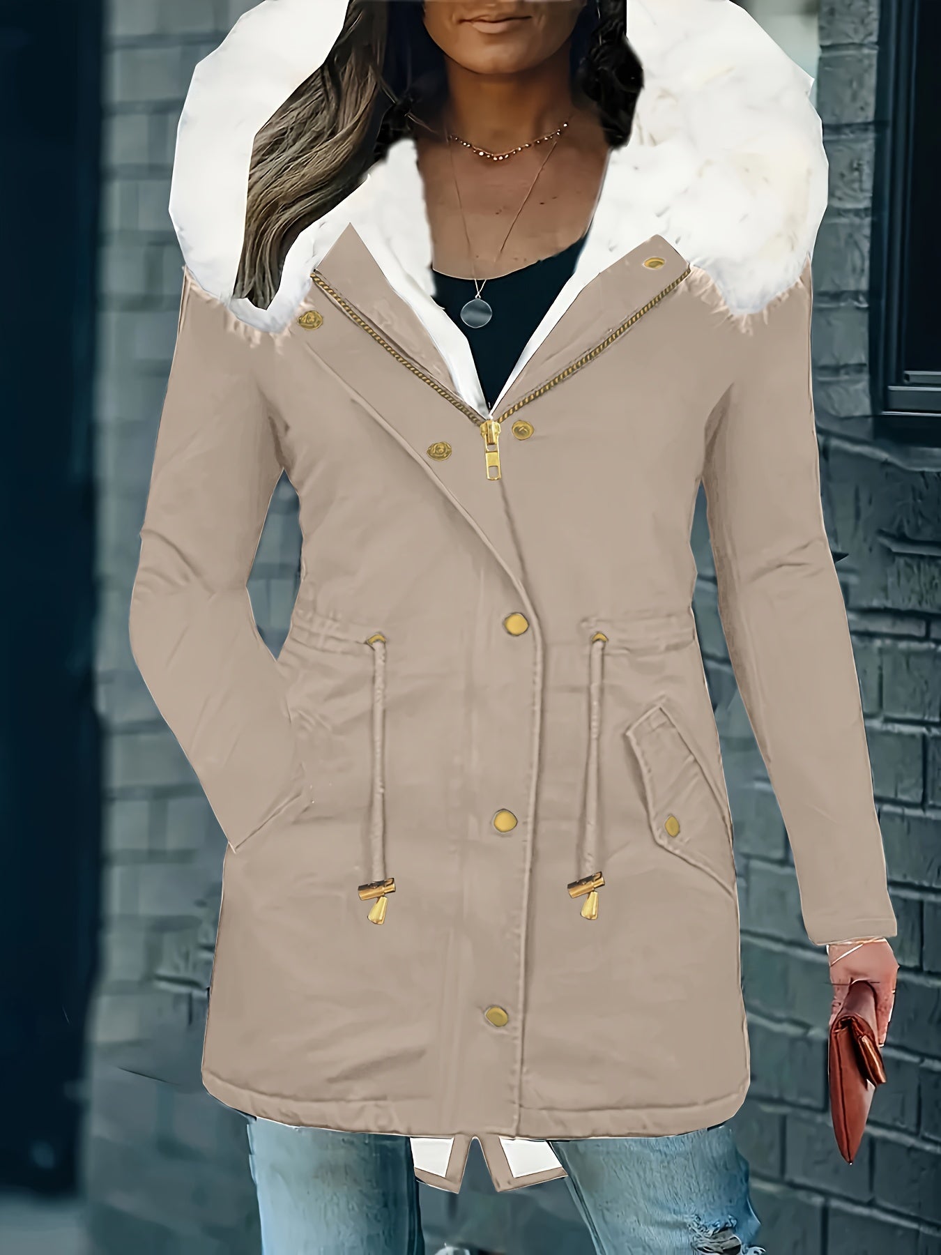 Lotte | Hooded Casual Jacket with Faux Fur Trim