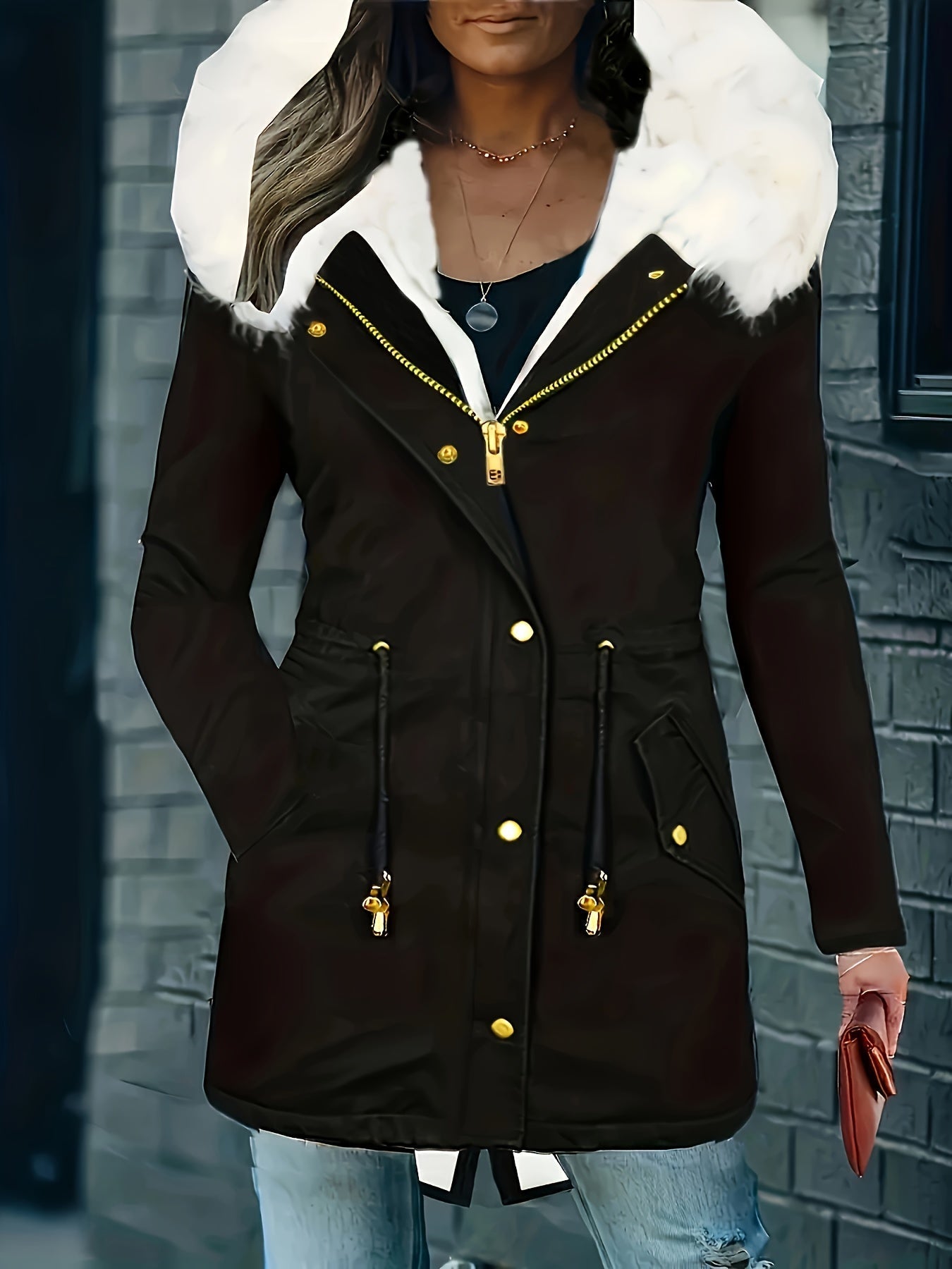 Lotte | Hooded Casual Jacket with Faux Fur Trim