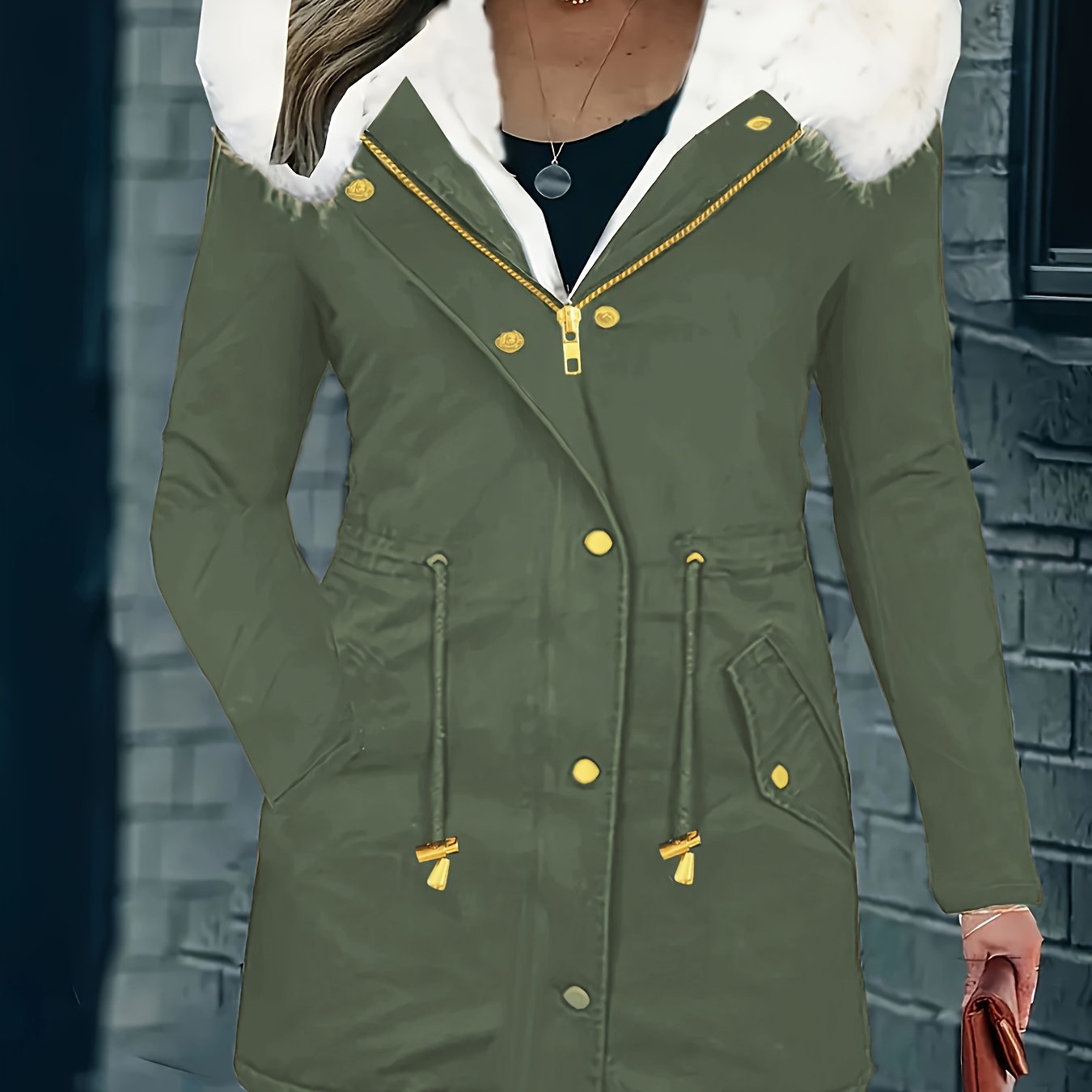 Lotte | Hooded Casual Jacket with Faux Fur Trim