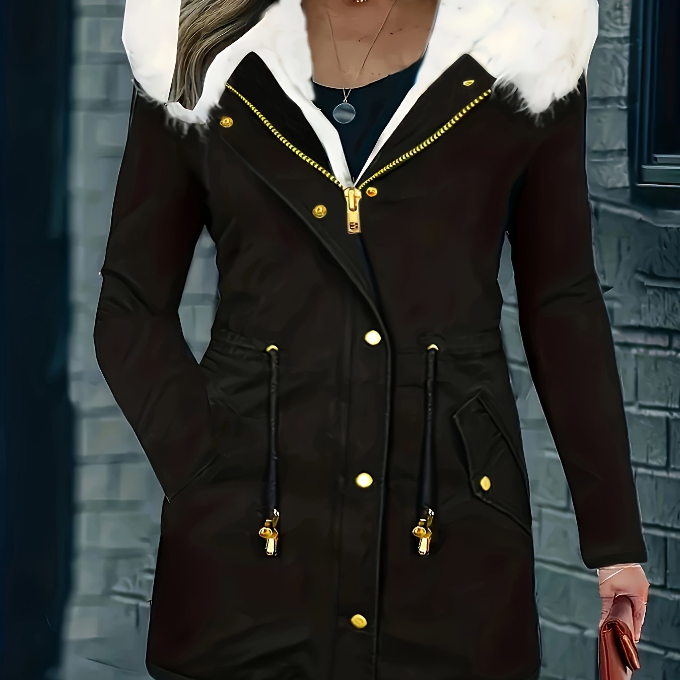Lotte | Hooded Casual Jacket with Faux Fur Trim
