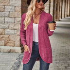 Lotte | Solid Color Open-Front Cardigan with Pockets