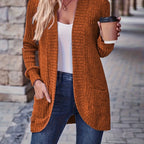 Lotte | Solid Color Open-Front Cardigan with Pockets