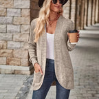 Lotte | Solid Color Open-Front Cardigan with Pockets