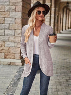 Lotte | Solid Color Open-Front Cardigan with Pockets