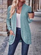 Lotte | Solid Color Open-Front Cardigan with Pockets