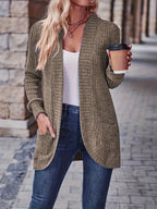 Lotte | Solid Color Open-Front Cardigan with Pockets