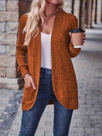 Lotte | Solid Color Open-Front Cardigan with Pockets