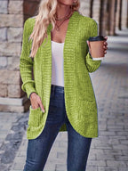 Lotte | Solid Color Open-Front Cardigan with Pockets