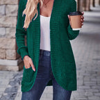 Lotte | Solid Color Open-Front Cardigan with Pockets
