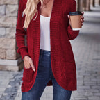 Lotte | Solid Color Open-Front Cardigan with Pockets