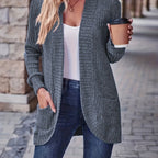 Lotte | Solid Color Open-Front Cardigan with Pockets