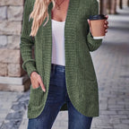 Lotte | Solid Color Open-Front Cardigan with Pockets