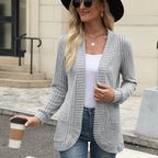 Lotte | Solid Color Open-Front Cardigan with Pockets