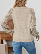 Lotte | Stylish Long Sleeve V-Neck Jumper with Elegant Embroidery