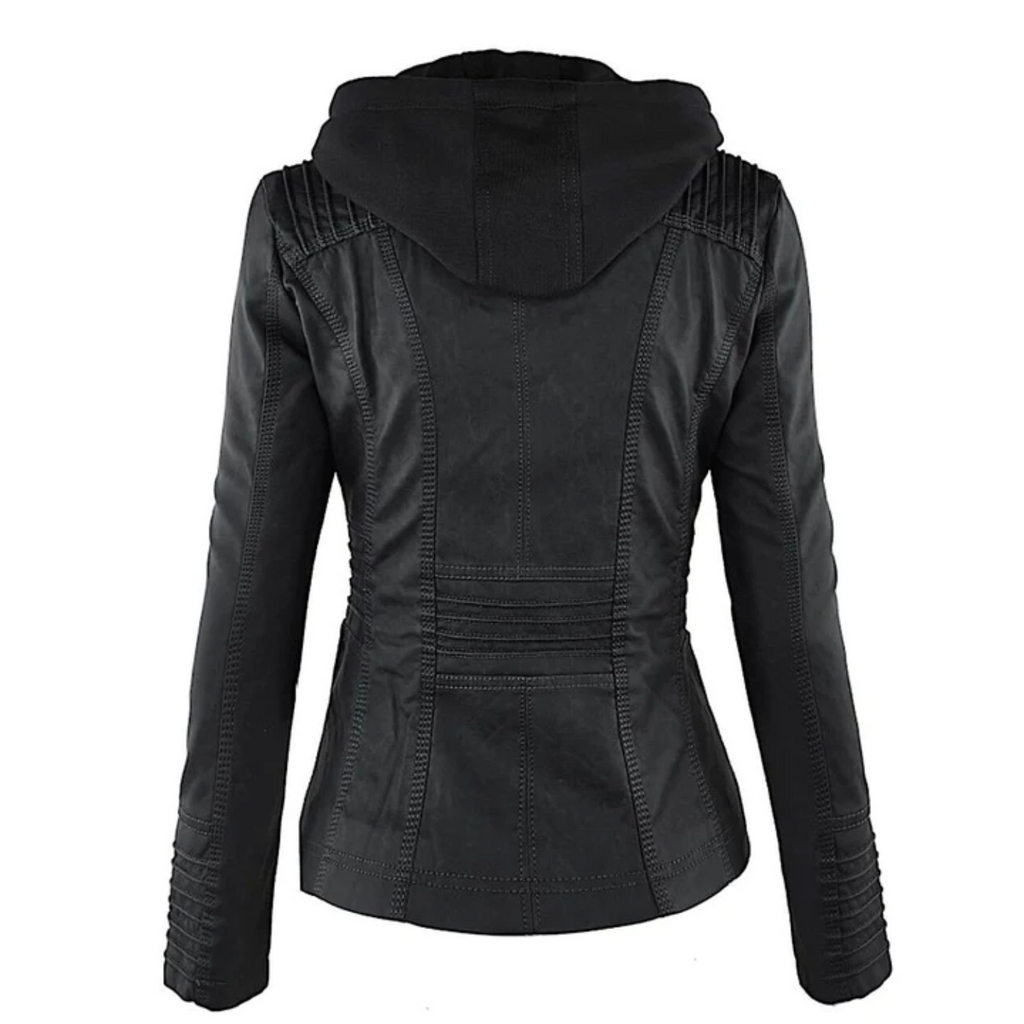 Lotte | Stylish Hooded Leather Jacket for Women