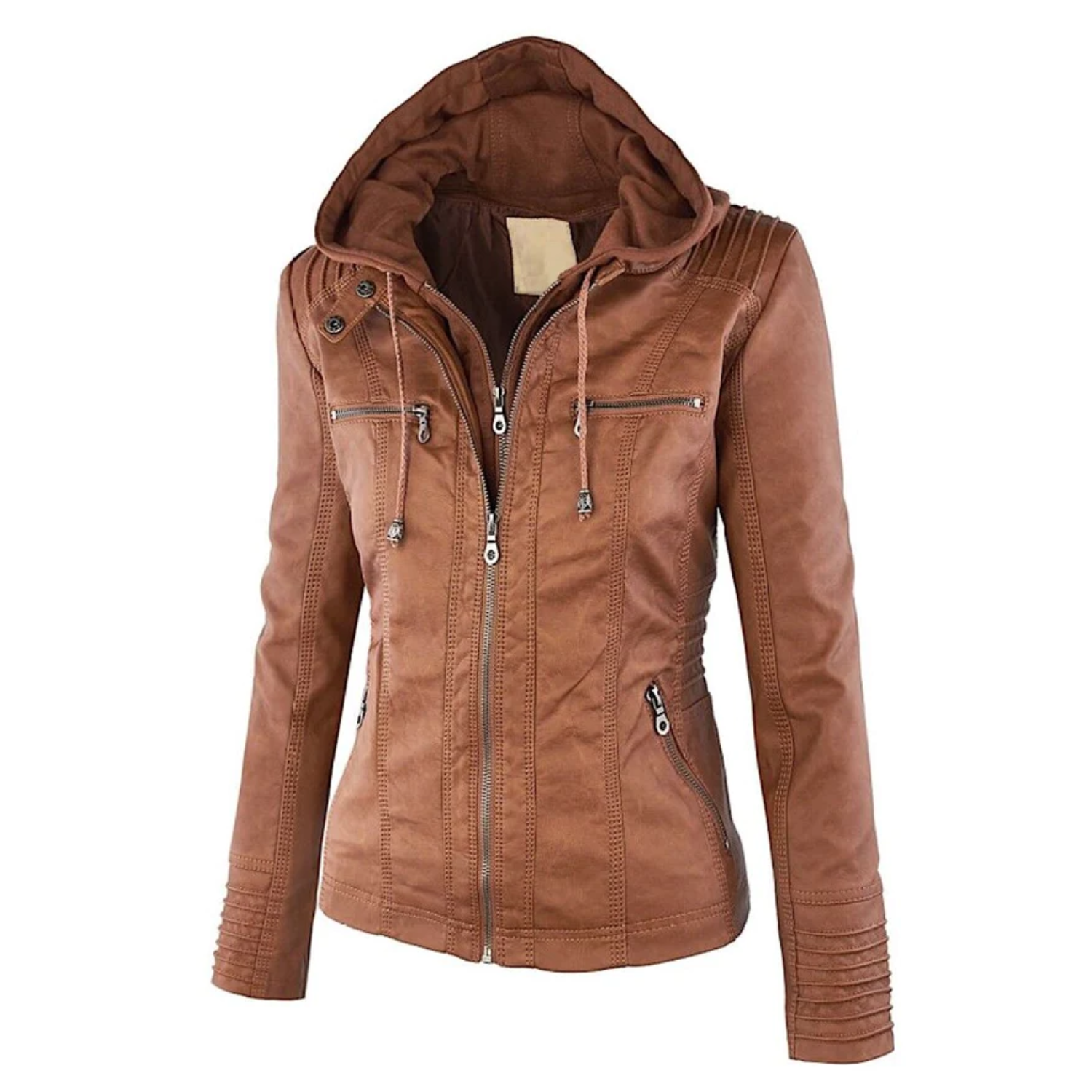 Lotte | Stylish Hooded Leather Jacket for Women