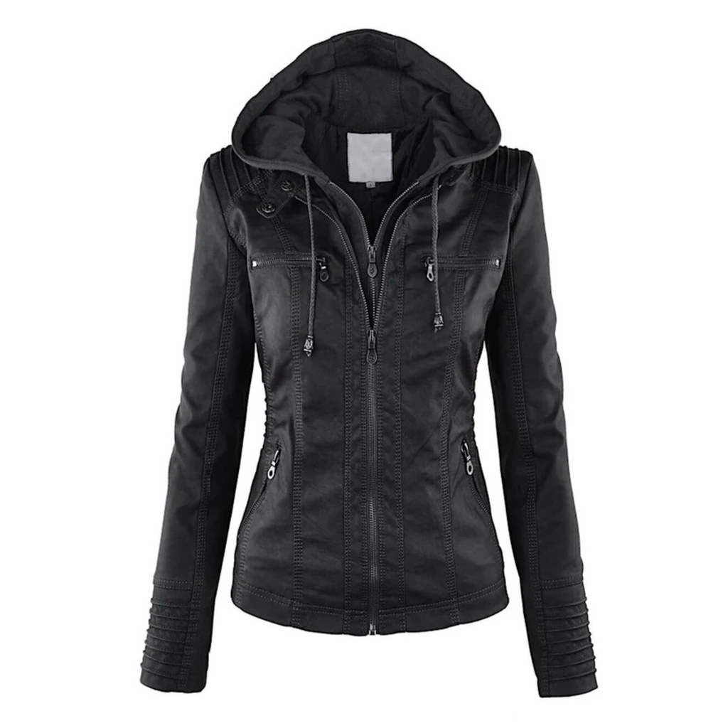 Lotte | Stylish Hooded Leather Jacket for Women
