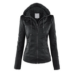 Lotte | Stylish Hooded Leather Jacket for Women