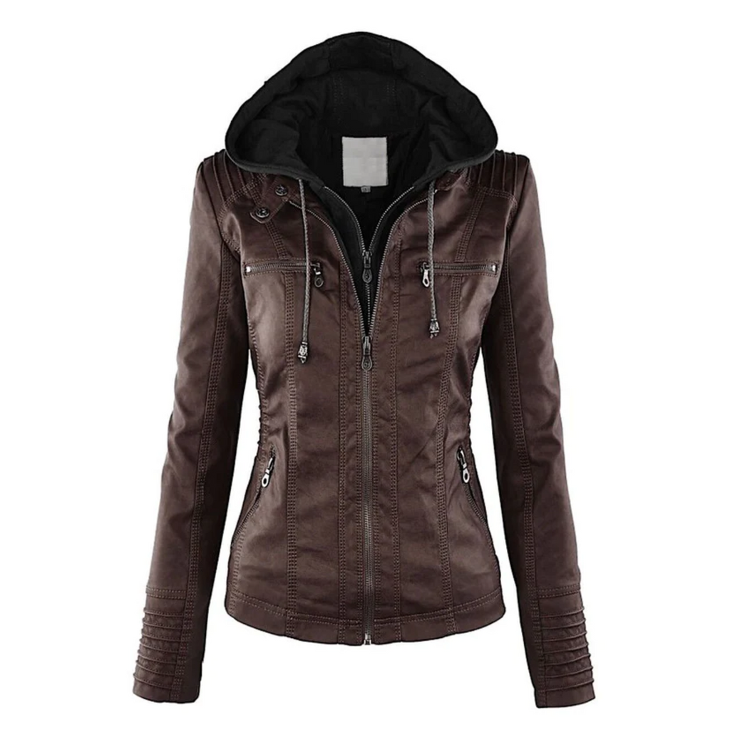 Lotte | Stylish Hooded Leather Jacket for Women