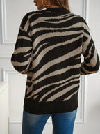 Lotte | Zebra Print Knitted Sweater with Round Neck