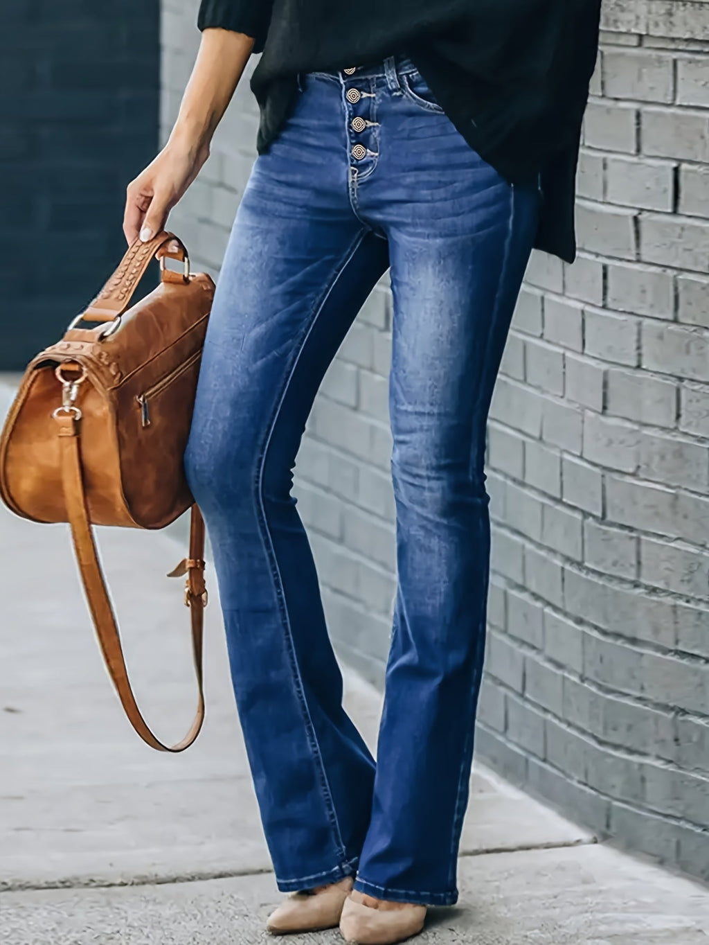 Lotte | Relaxed Fit High-Waisted Cotton Blend Jeans