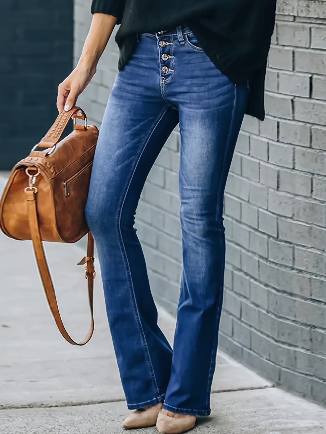 Lotte | Relaxed Fit High-Waisted Cotton Blend Jeans