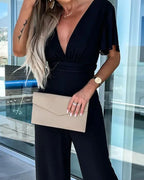 Lotte | Ruffled Sleeve Wide-Leg Jumpsuit