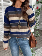 Lotte | Vibrant Crew Neck Sweater with Drop Shoulders and Long Sleeves