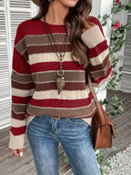 Lotte | Vibrant Crew Neck Sweater with Drop Shoulders and Long Sleeves