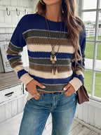 Lotte | Vibrant Crew Neck Sweater with Drop Shoulders and Long Sleeves