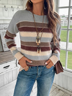 Lotte | Vibrant Crew Neck Sweater with Drop Shoulders and Long Sleeves