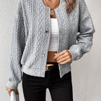 Lotte | Textured Button-Detail Solid Bomber Jacket