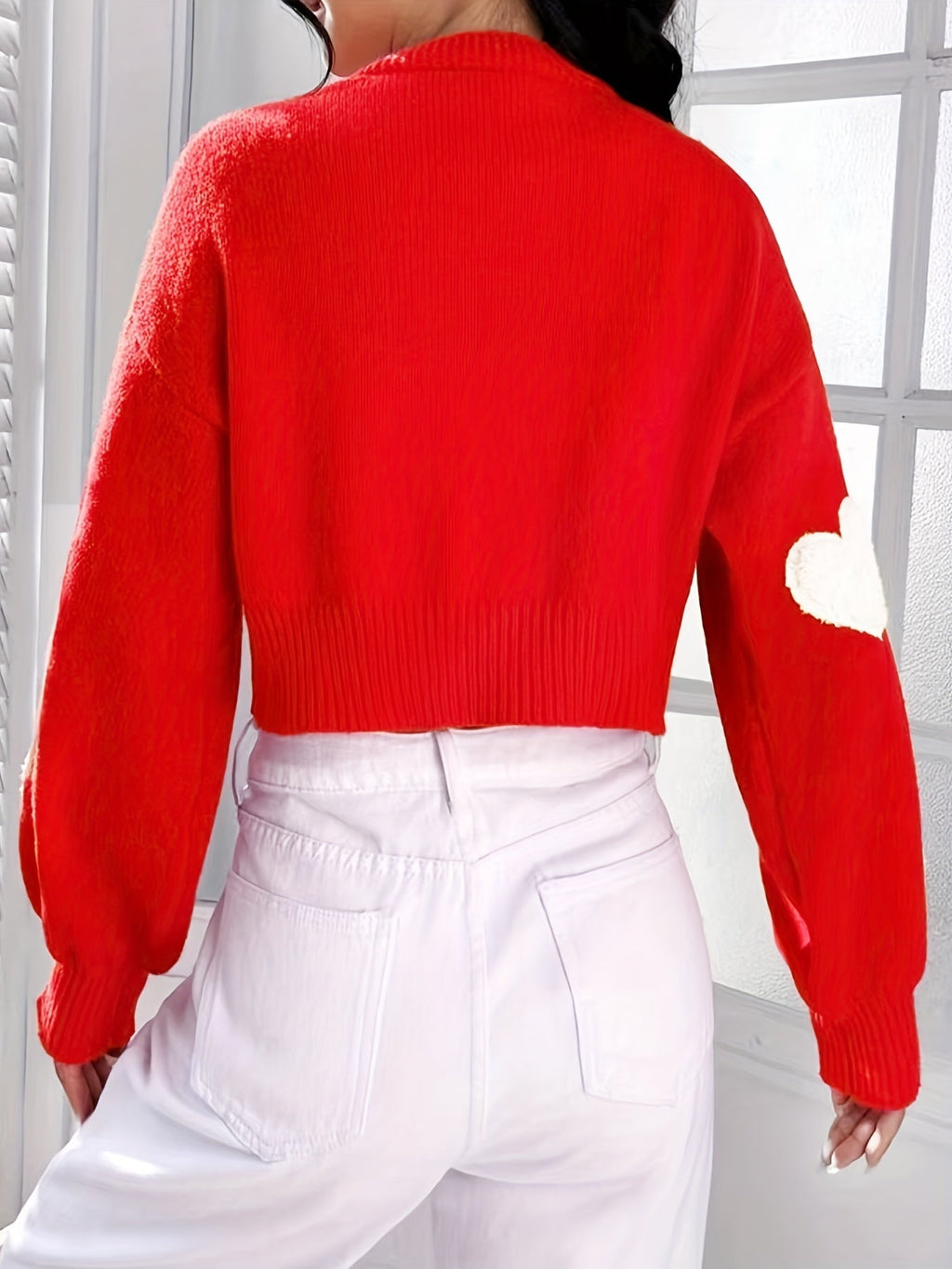 Lotte | Heart Pattern Open Front Cardigan
