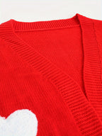Lotte | Heart Pattern Open Front Cardigan