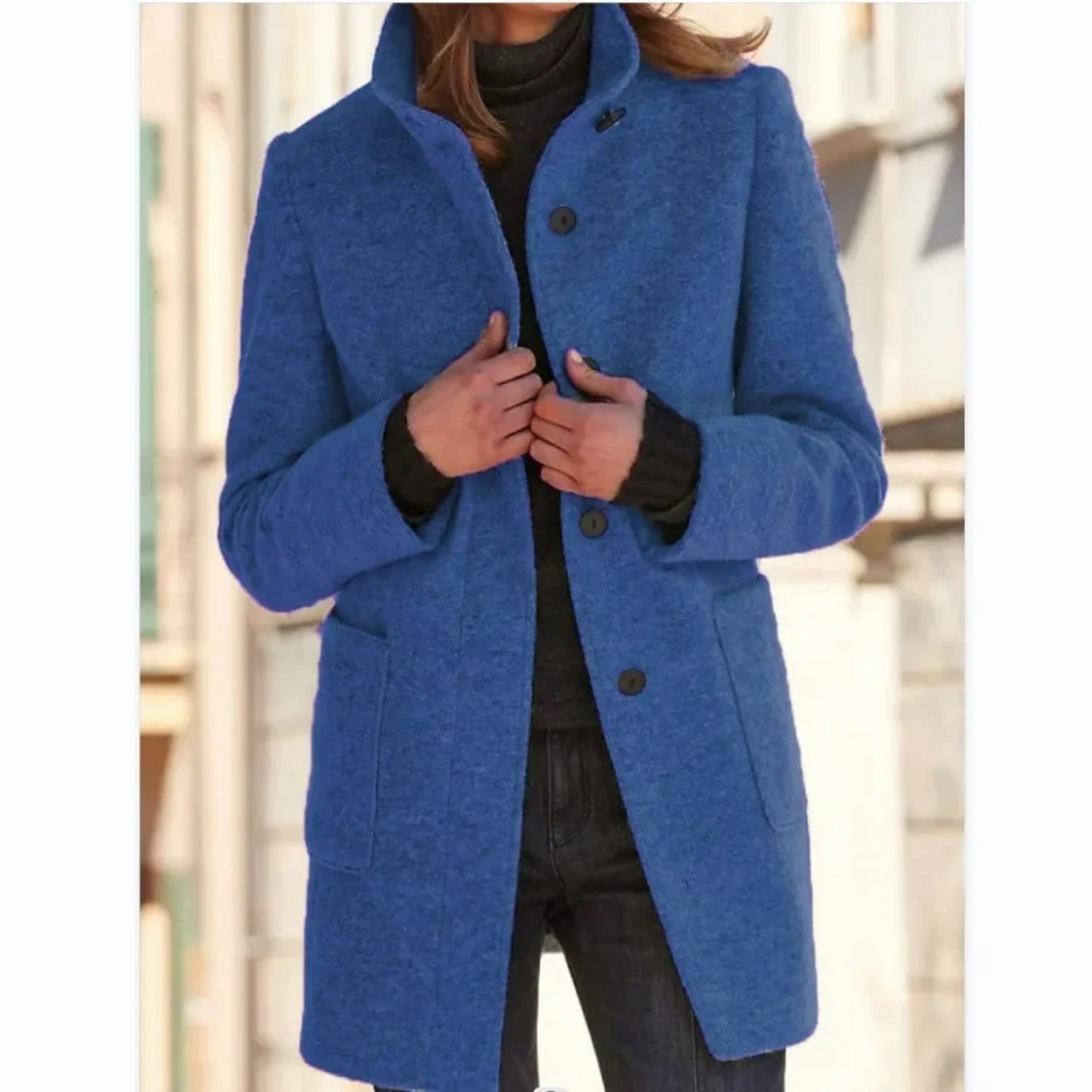 Button-Up Quilted Winter Coat for Women