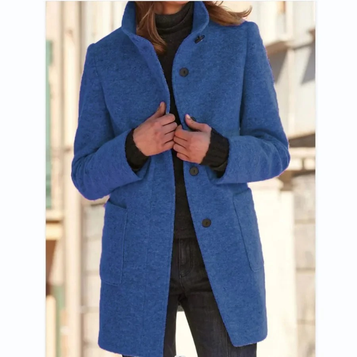 Button-Up Quilted Winter Coat for Women