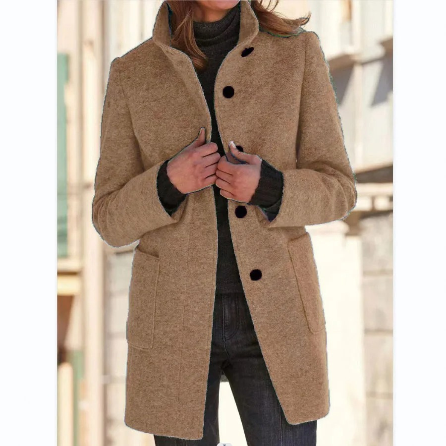 Button-Up Quilted Winter Coat for Women