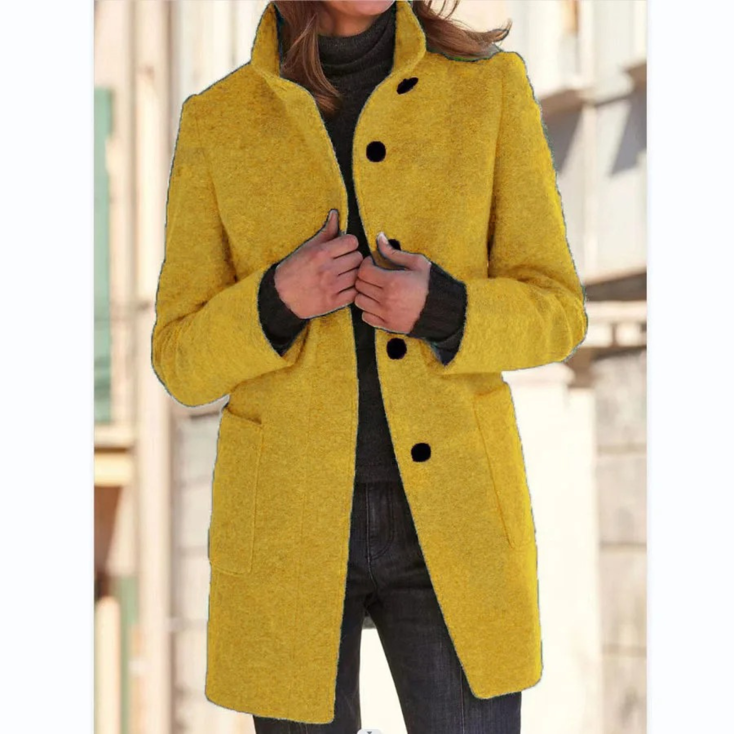 Button-Up Quilted Winter Coat for Women