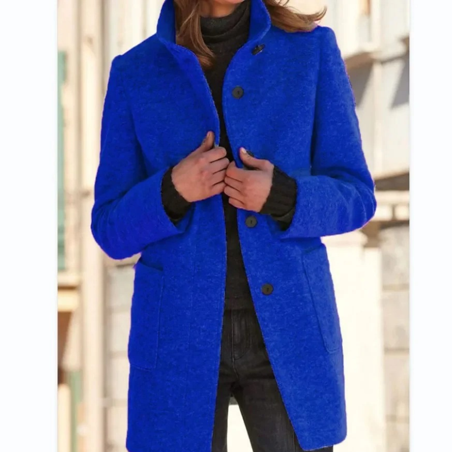 Button-Up Quilted Winter Coat for Women
