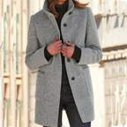 Button-Up Quilted Winter Coat for Women