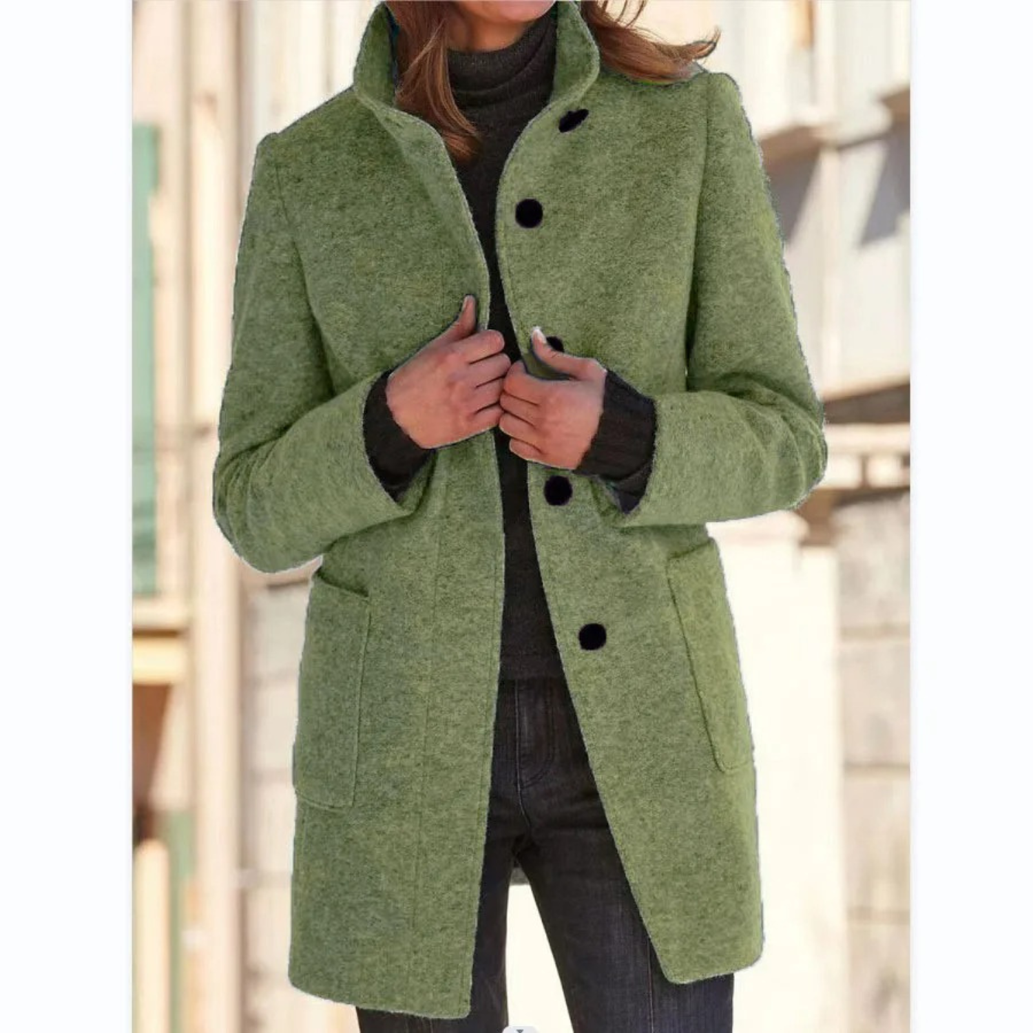 Button-Up Quilted Winter Coat for Women
