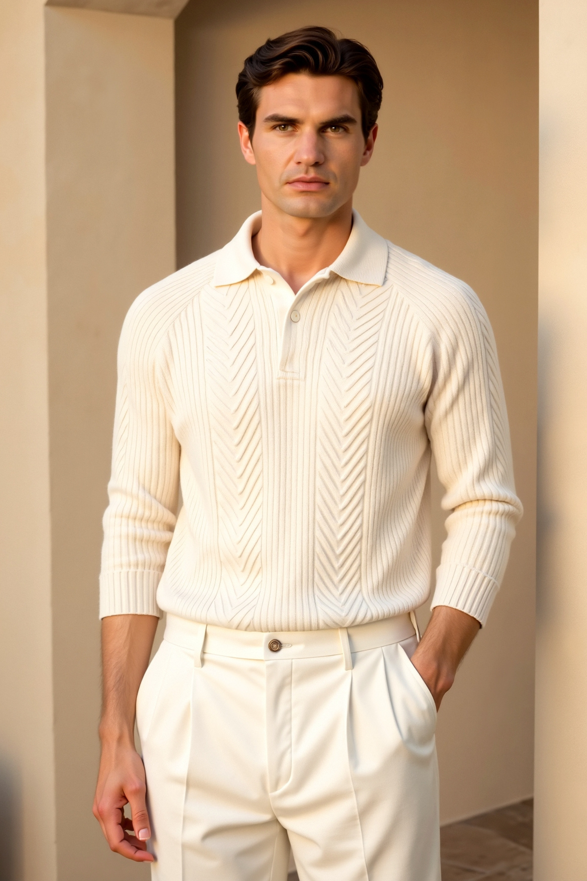 Louis | Long-Sleeve Solid Color Retro Sweater