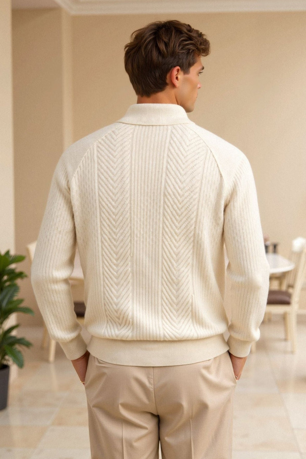 Louis | Long-Sleeve Solid Color Retro Sweater