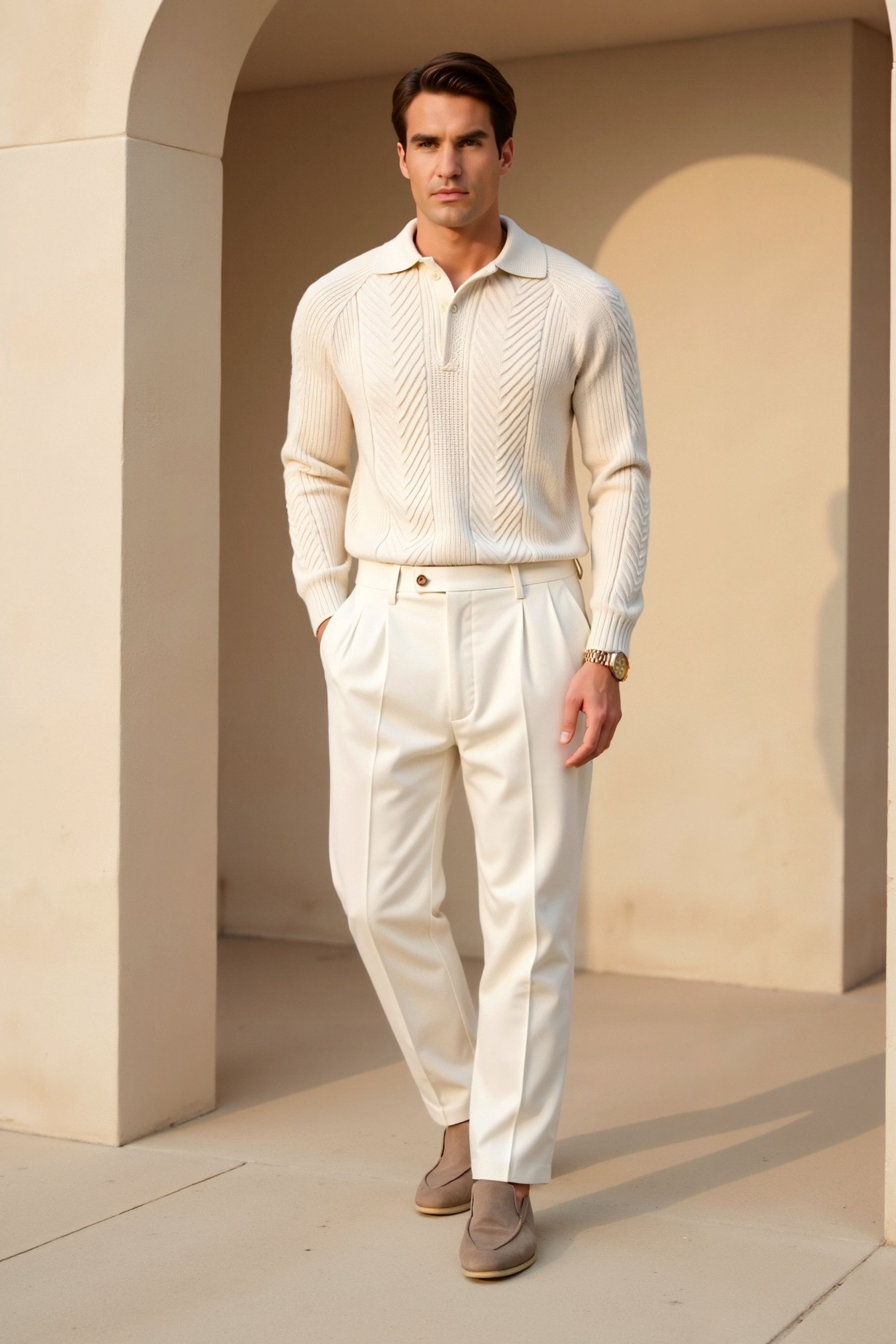 Louis | Long-Sleeve Solid Color Retro Sweater