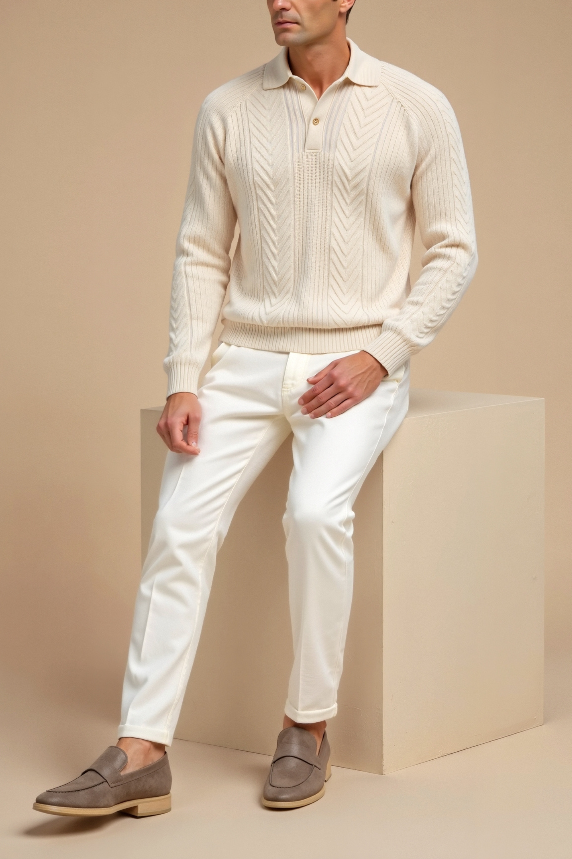 Louis | Long-Sleeve Solid Color Retro Sweater