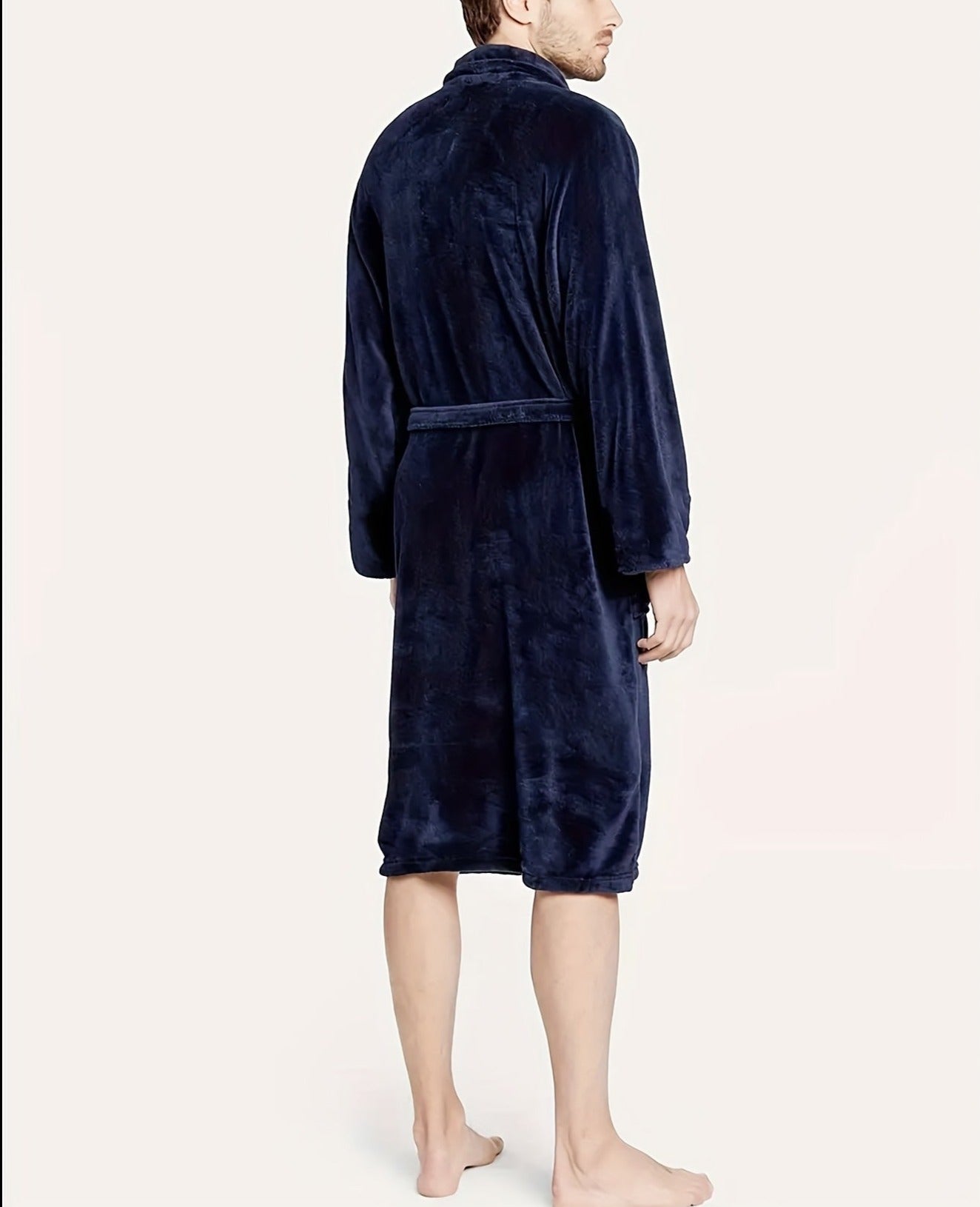 Lucas | V-Neck Flannel Bathrobe for Men with Pockets